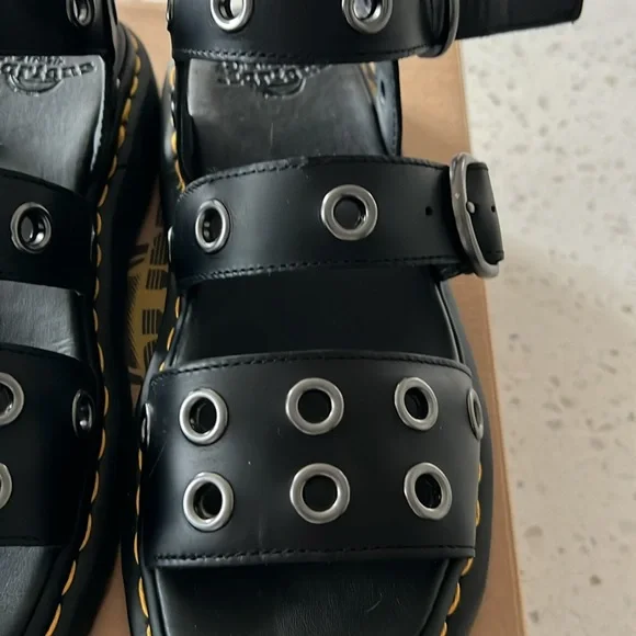 Dr. Martens Black Sandals with Silver Accents - Picture 2 of 4